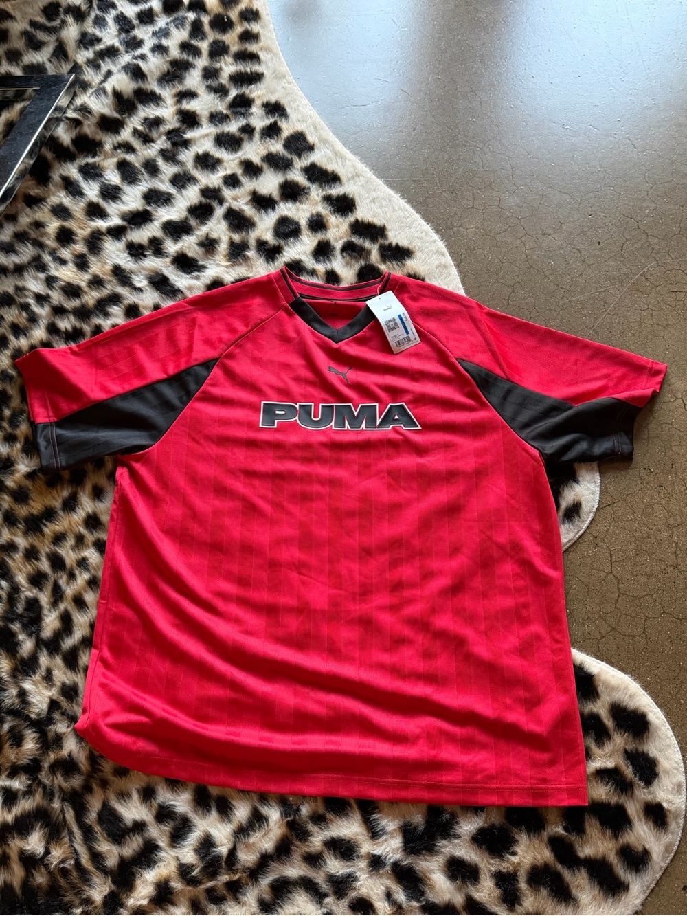 Puma Red and Black Kids' Short Sleeve Jersey